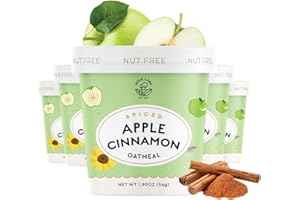 MYLK LABS EST. 2017 Mylk Labs Apple Cinnamon Gluten Free Oatmeal Cups - Low Sugar Breakfast, High Fiber Thin Rolled Oats, High Protein Instant Oatmeal, Non GMO, Vegan, Nut Free - 6 Pack