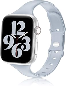 Seizehe Compatible with Apple Watch Band 38MM 40MM 42MM 44MM Women, Soft Silicone Slim Thin Narrow Replacement Strap Compatible for iWatch SE Series 6/5/4/3/2/1