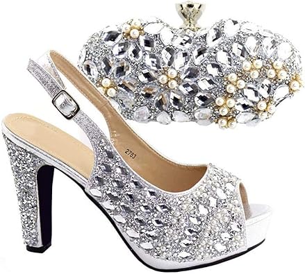 silver shoes and handbags