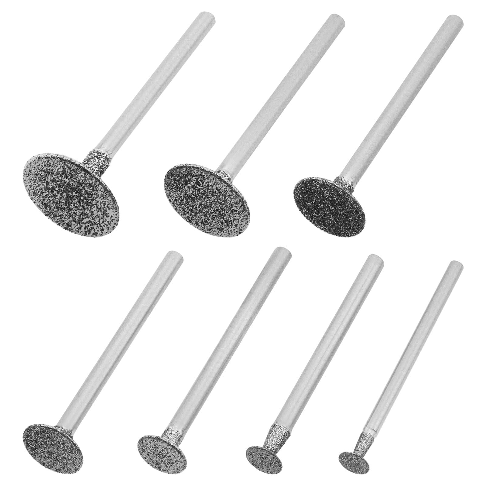 OTOTEC 7Pcs T Shape Head Diamond Grinding Burr Drill Bits Sets Suitable for Rotary Tools Engraving Agate and Amber,2.35mm Rod and 3mm Rod