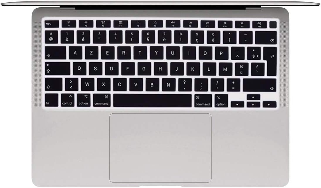 MMDW French Language azerty Keyboard Cover A2179 Silicone Protective Skin Keyboard Protector for MacBook Air 13 inch with Touch ID A2337 M1 Chip European Layout - Image 3