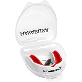 Hayabusa Combat Sports Mouth Guard Youth, Kids and Adult Sizes Comes with Case - White/Red, Adult