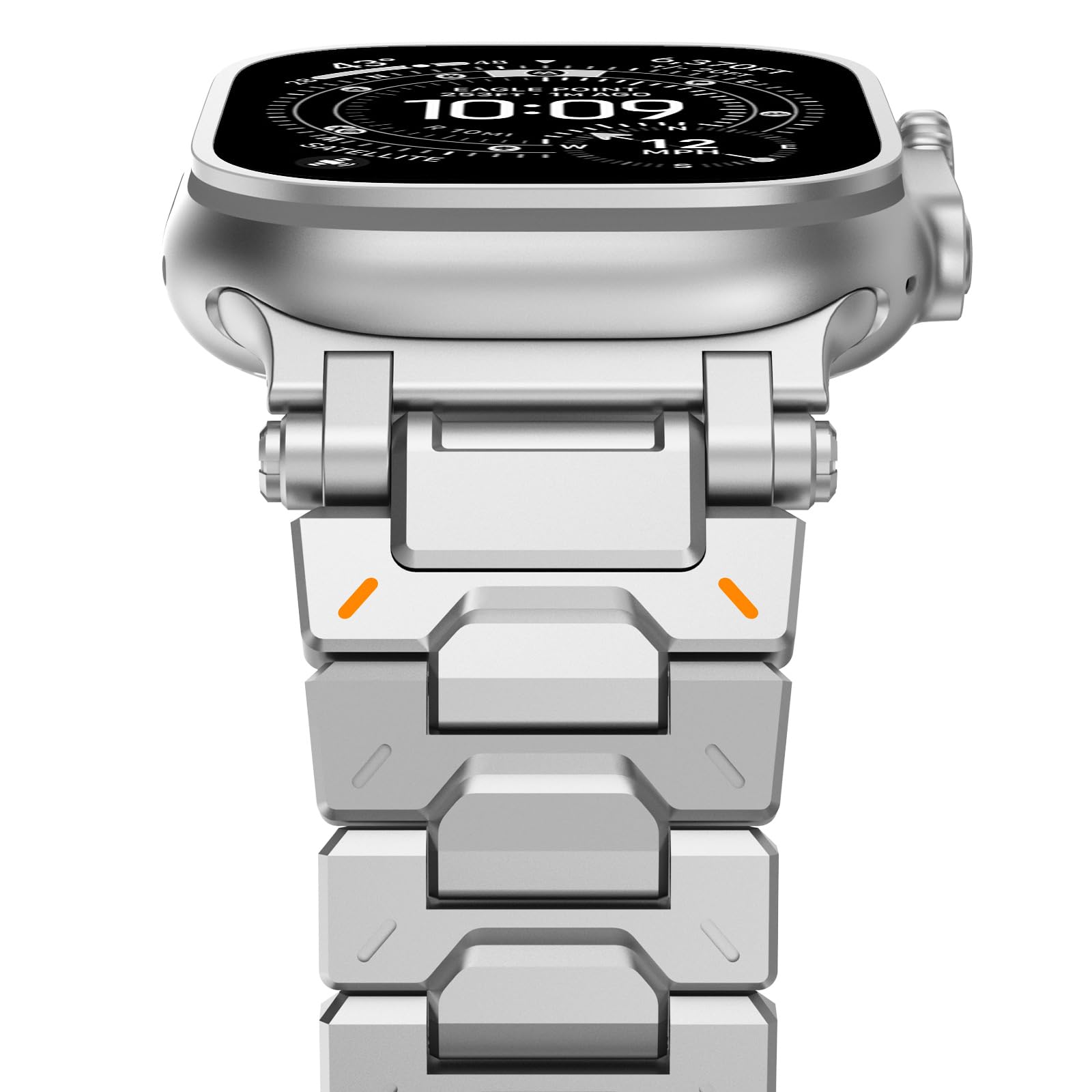 NewWays Metal Strap Compatible with Apple Watch Straps 49mm 46mm 45mm 44mm 42mm(Series 3 2 1),Stainless Steel Replacement Band for iWatch Ultra 3 2 1 Series 11 10 9 8 7 6 5 4 3 2 1 SE,Silver