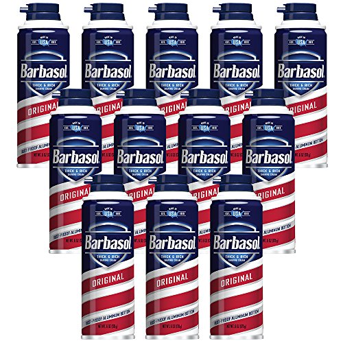 Barbasol Original Thick and Rich Shaving Cream for Men, 6 oz., Pack of 12