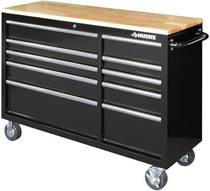52 In 10 Drawer Mobile Workbench With Adjustable Height Top