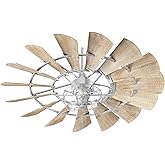 Quorum 96015-9 Windmill 60" LED Ceiling Fan with 3 Bulb Cage Light in Galvanized Finish