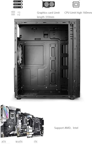 32 * 18 * 41Cm Caja De La Computadora, ATX Completo del Lado De Acrílico Transparente RGB Aire Frío del Agua De Refrigeración del Caso USB3.0 PC De Escritorio Ordenador Central Chasis,Negro