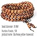 ZM Wood Bracelet 108 Beads 8mm Diameter Tibetan Buddhist Link Wrist Sandalwood Beads Necklace Prayer Mala Elastic (108beads)