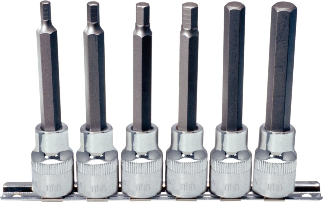 KS Tools 918.1336 Chrome Plus Hex Bit Socket Set Long (6 Pieces)