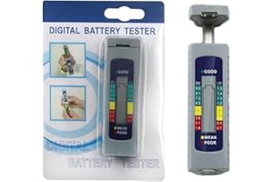 Digital Battery Tester Handheld LCD Display for AAA AA Button Batteries, Portable Battery Capacity with Tricolor Meter Streng