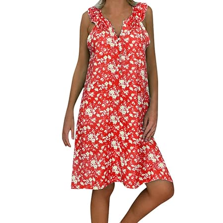 Jyjm Femme Mini Robe élégant Robe De Plage Imprimé à Motif