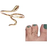Handmade Gold Snake Wrap Adjustable Toe Ring, Gold Plated over Sterling Silver, Cute Animal Dainty Open Toe, Pinky or Knuckle Rings for Women, Beach Foot Jewelry, By MiYa Jewelry