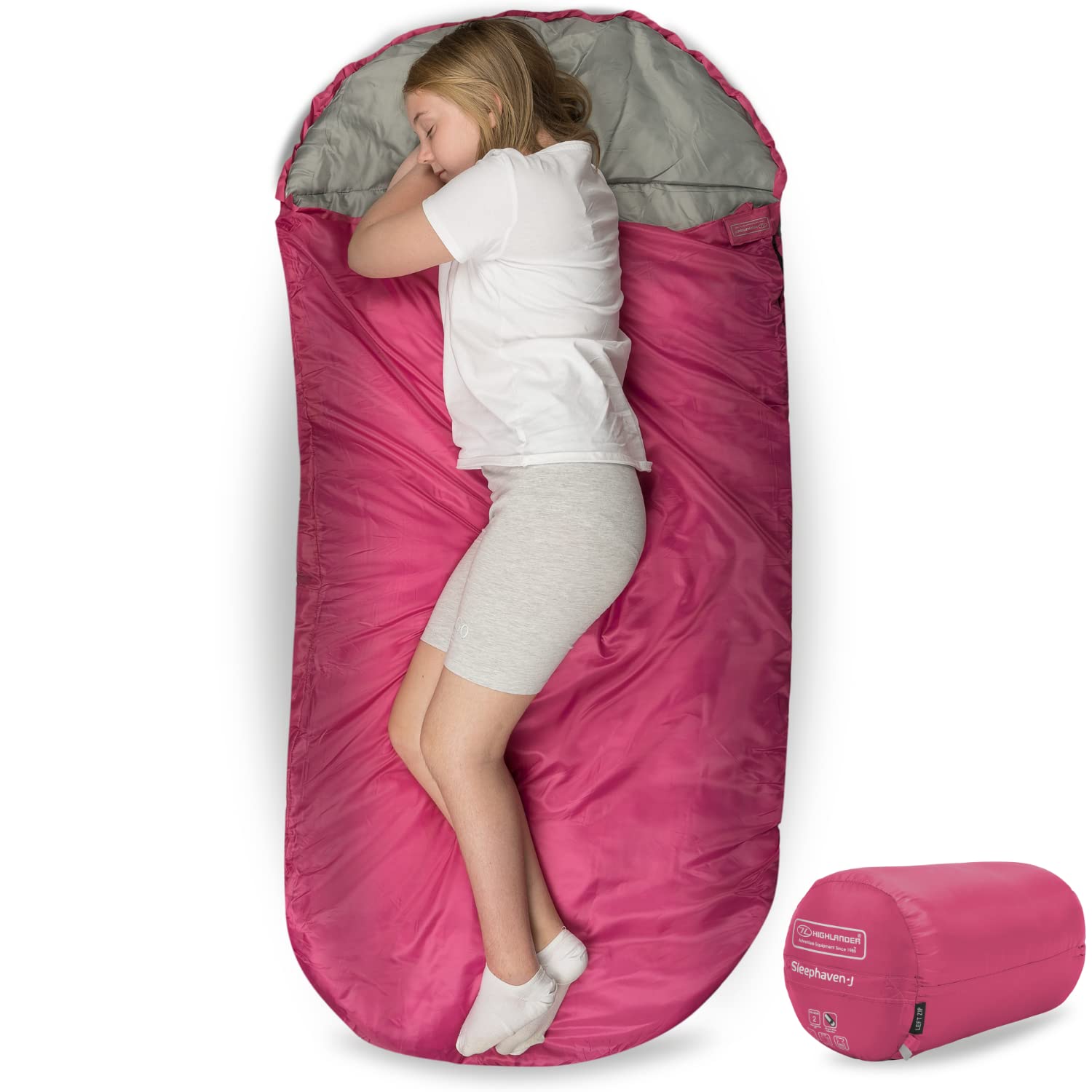 Kids Sleeping Bag by Highlander - Rectangular Style - Lightweight 882g - Ultrasoft and Spacious - All Season Junior Warm Snuggle Sleeping Bags. — image 1