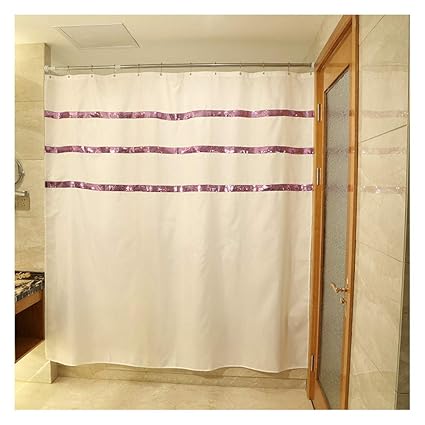 Tbtab Purple Light Sequin Shower Curtain Hand Sewn Waterproof