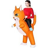 M MH ZONE Inflatable Cat Costume for Adults - Funny Ride on Cat Blow Up Suit for Halloween Party