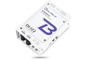 Bolanle J22 Professional Stereo DI Box/Splitter XLR 1/4 inch, Dual Channel Direct Box for Sound System, Subwoofer, Karaoke Speaker, Guitar, Keyboard, Bass