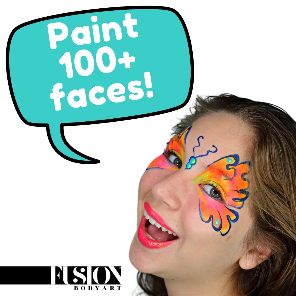 FUSION BODY ART Professional Quality Face Painting Palette - Rainbow Explosion | Safe & Non-Toxic Makeup Face Paint Kit for Kids & Adults | Rainbow Art Designs | Cosplay Washable Paint Supplies