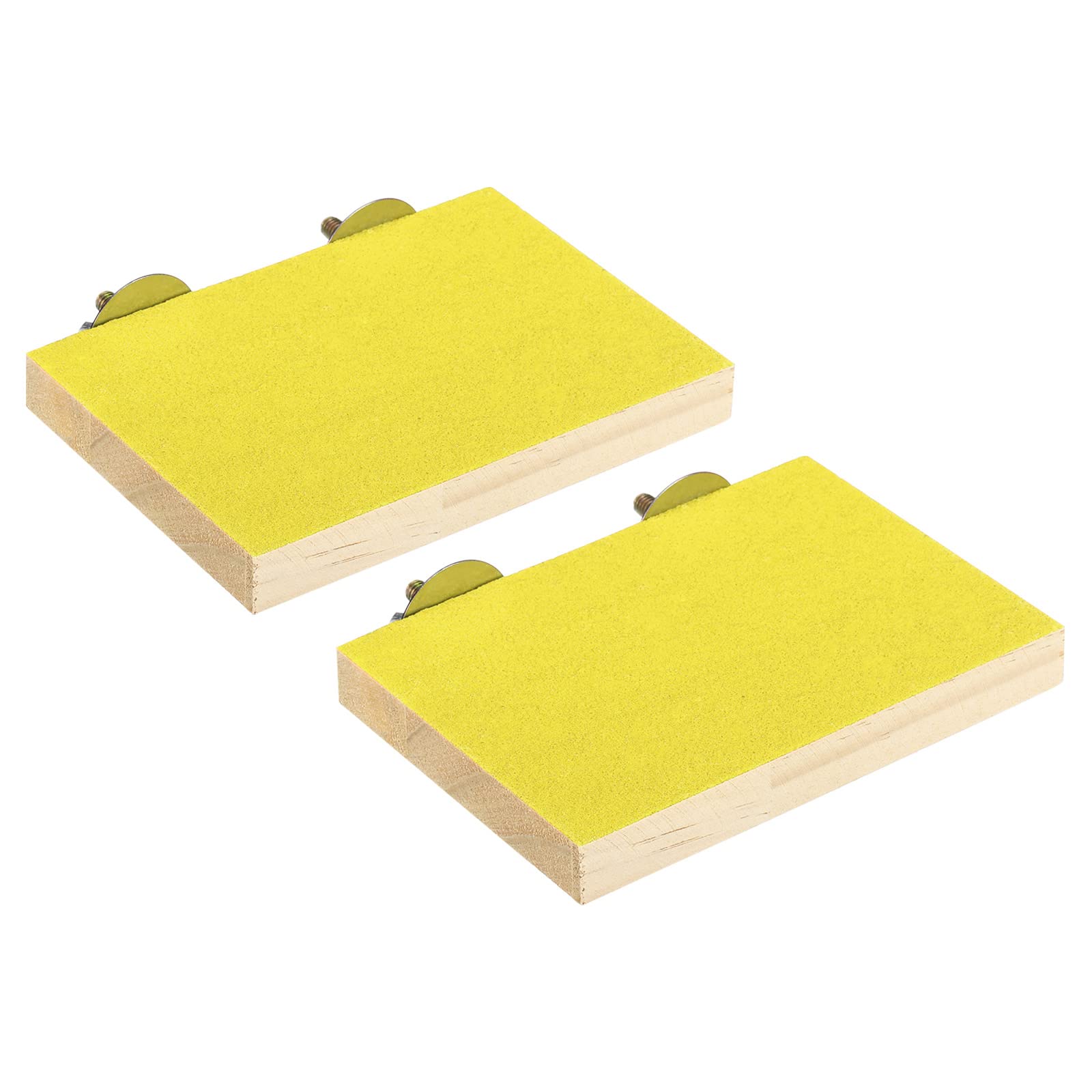 PATIKIL Bird Perch Stand Platform, 2 Pack Parrot Stand Platform Playground Paw Grinding Clean for Parakeet Cockatiel Cage Accessory, Yellow