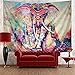 Amhokhui Tapestry Watercolor Elephant Tapestry Flower Psychedelic Wall Tapestry Indian Bohemian Tapestries Colorful Hippie Hippy Elephant Wall Hanging for Bedroom Living Room Dorms