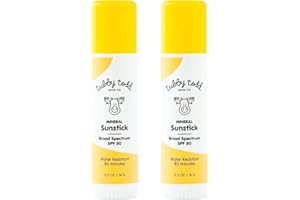 TUBBY TODD Mineral Sunstick - Broad Spectrum SPF 30 Sunscreen for Kids - Water-Resistant Stick Sunscreen for Body & Face - Safe for Sensitive Skin - 2 Pack, 0.5 oz