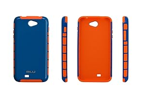 BLU CandyShield PC+TPU case for BLU Dash 5.5 D470a, D470i, D470u - Carrying Case - Retail Packaging (Blue / Orange)