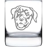 Happy Rottweiler - Whiskey Rocks Glass - Unique Rottweiler Themed Dog Gifts and Party Decor for Women and Men - 10.25 Oz