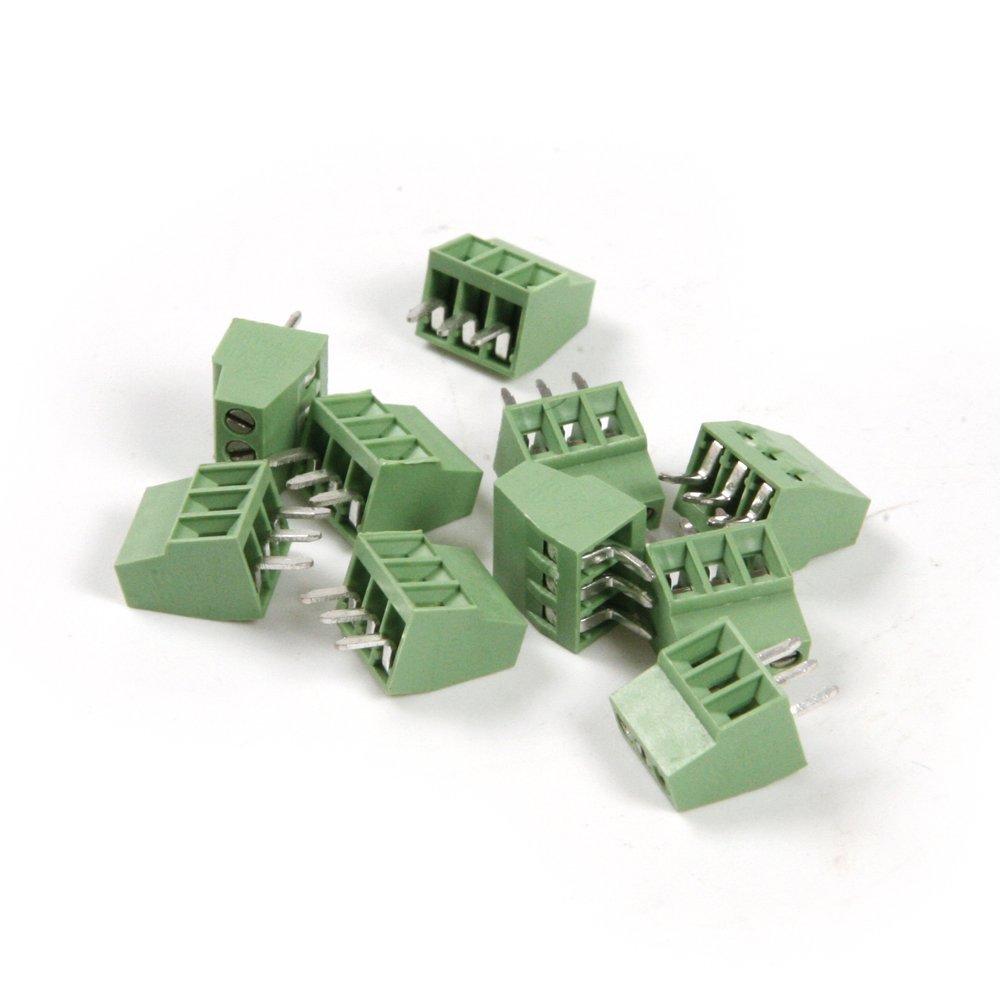 0pcs 2.54mm Pitch PCB Mount Screw Terminal Block Connector (3 Pole 2.54mm)