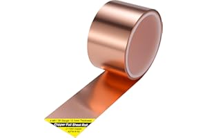 BELLA BAYS Copper Foil Sheet Roll 4Mil/38Gauge(0.1mm) 2in x 5ft Pure Thin Copper Rolll, ASTM B152 C11000 99.9+% Soft Copper Flashing Metal Foil for Craft,Electrical,House Repair,Decoration,and DIY