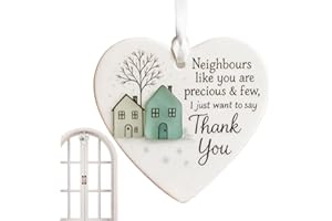 Neighbours Heart Ornament | Heart-Shaped Thank You Neighbours Like U are Precious & Few” Decorative Ornament for Tree, Window