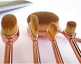 ART-Style 5 Pcs Oval Makeup Brushes Set Rose Gold Soft Synthetic Fiber view 4