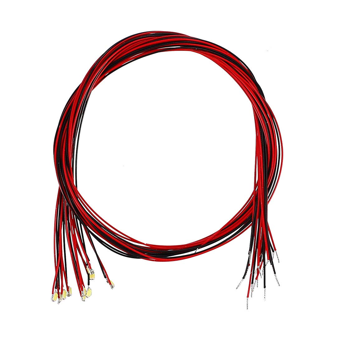 sourcing map 10pcs Prewired 0603 White Surface Mounted Devices LED Light Emitting Diode - DC2.8-3V Micro Soldered Mini LED Light