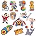 BLUE PANDA - Carnival Cutouts Party Supplies - 12-Piece Circus Theme Birthday Party Favors Animals, Clown Performers, Colorful Print Design Decoration on 350 GSM Paper