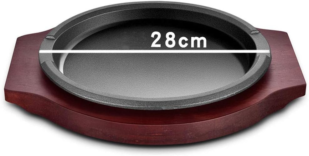 Platter Cast Iron Steak Skillet Serving Plate Kitchen World of Flavours Asian Style Mini Cast Iron Serving Dish with Wooden Serving Board 2 Set
