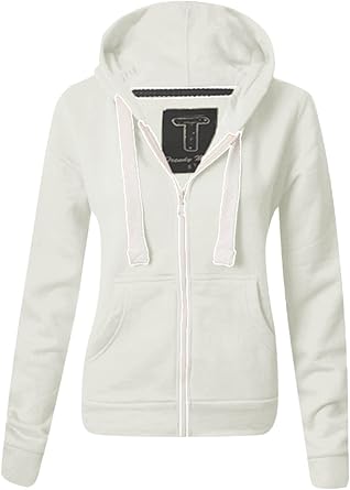 Ladies cream zip hoodie Clearance