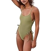 KRLAGAPAS Women's Sexy One Piece Bathing Suit Tummy Control Swimsuit
