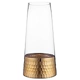 MyGift Clear Glass Flower Vase with Decorative