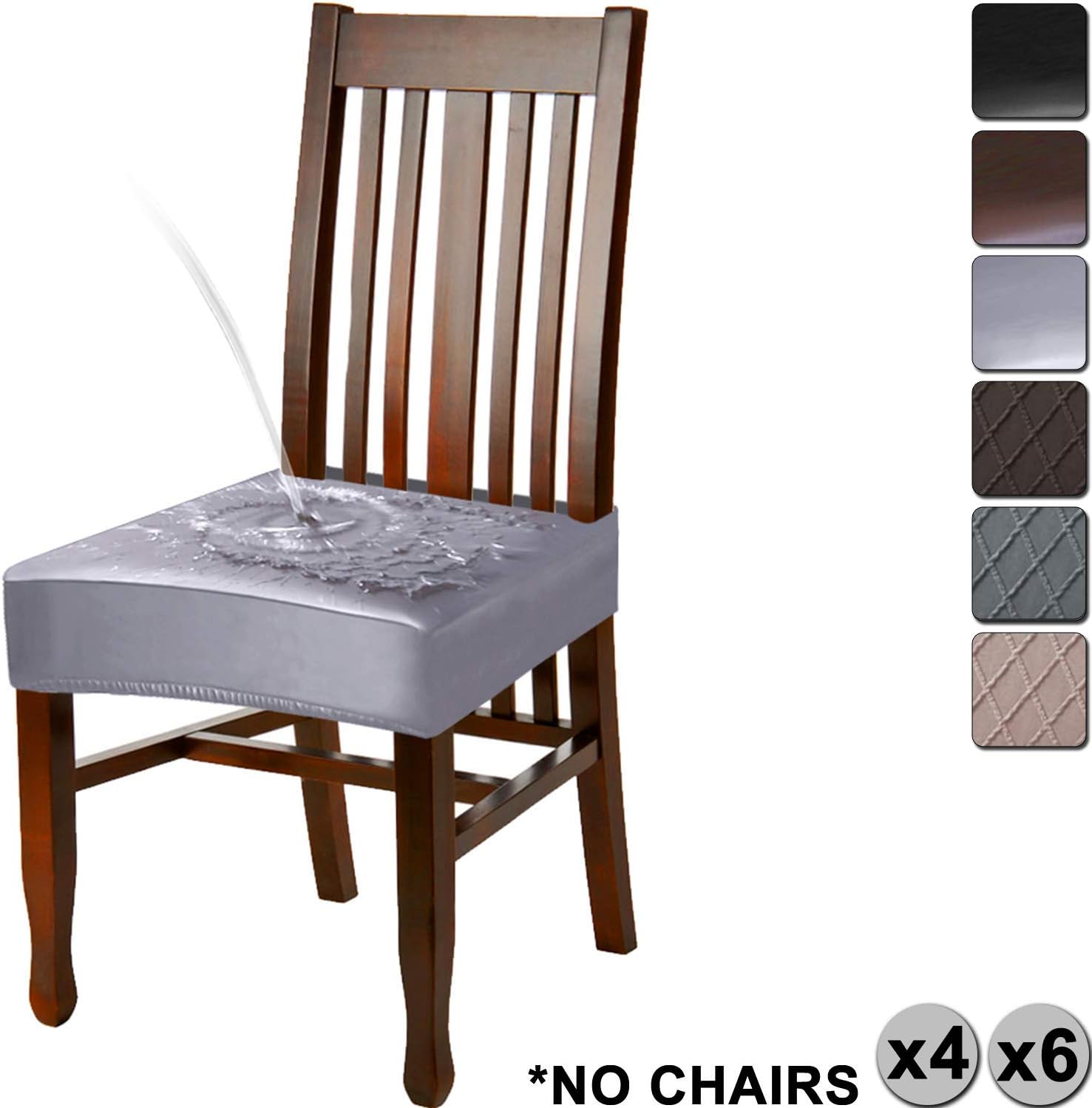 YISUN PU Leather Dining Chair Seat Covers, Waterproof No Backrest