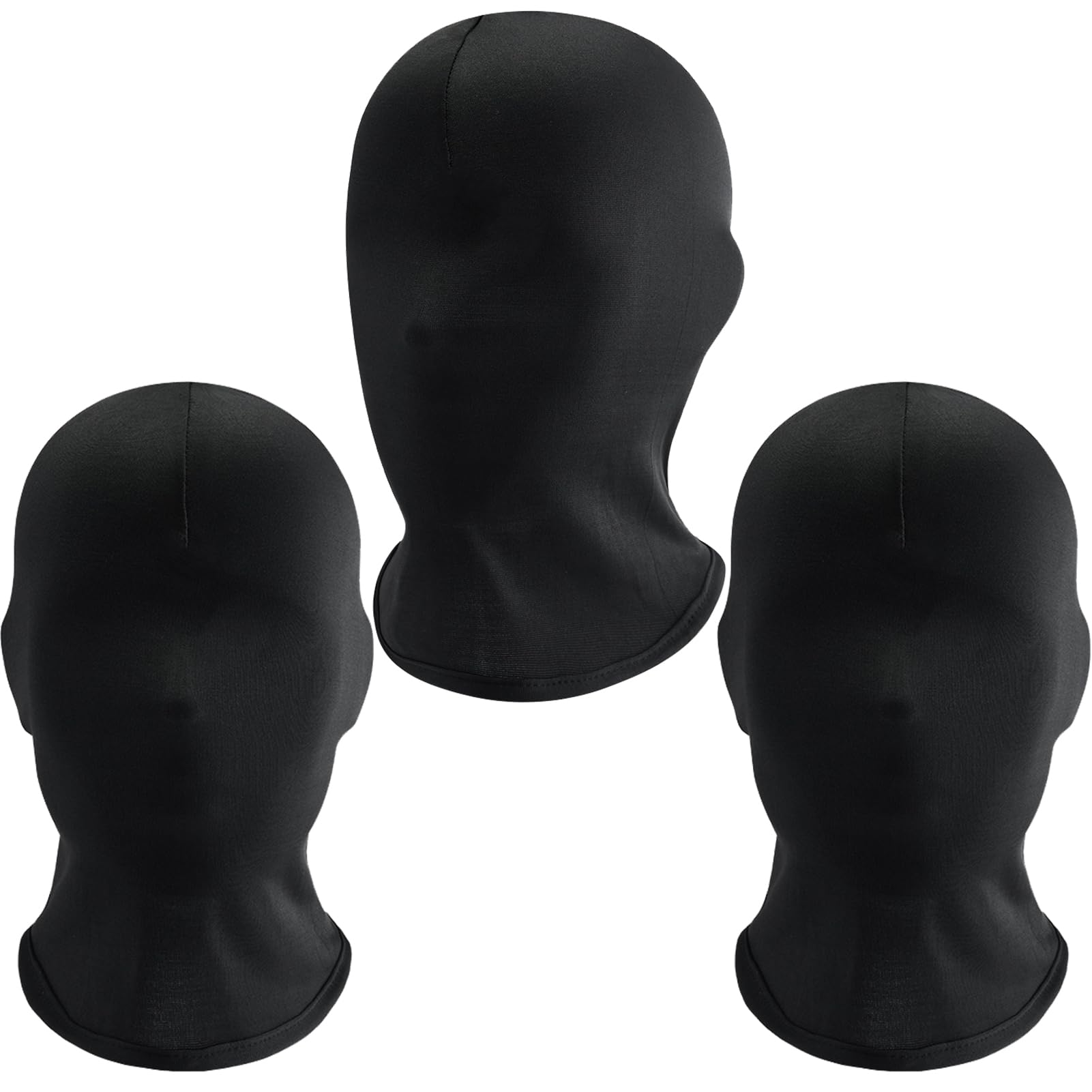 Black Full Face Zentai Hood Cover - Halloween Morph Mask for Party Costume - Unisex Adult Men and Women