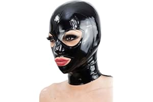 Latex Mask with Zipper for Men Women Cosplay Fashion Party Role Play Rubber Hood Costume Masks