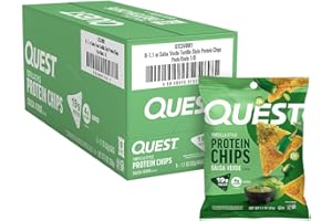 Quest Nutrition Tortilla Style Protein Chips, 19g of Protein, 4g Net Carbs, Gluten Free (Pack of 8, Salsa Verde)