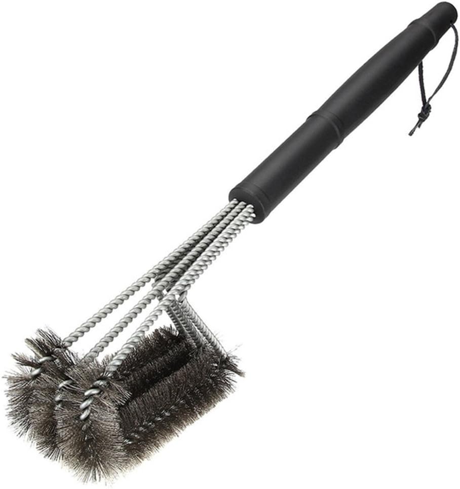 Grill Brushes with Scraper, Heavy Duty 3-Branch Stainless Steel Barbecue Bristles Cleaner for Easier and Effective Clean