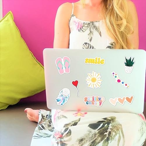 120 Pcs Preppy Stickers, Summer Stickers for Water Bottles Girls, Laptop  Accessory Waterproof, Cute Decals for