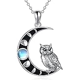 YAFEINI Bee/Panda/Cow/Fox/Owl/Moth/Cat/Dolphin/Otter/Penguin/Phoenix/Unicorn/Axolotl Necklace Sterling Silver Animal Lover Gift for Women Cute Animal Jewelry
