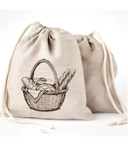 Sac à Pain Lin Bio New Living 38x27cm - Réutilisable, Lavable Machine - Alternative écologique