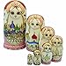 LK 7pcs Castle Pattern Wooden Nesting Toys Russian Dolls Matryoshka Stacking Dolls