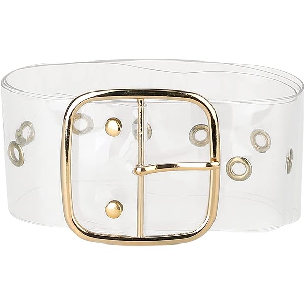 LUOZZY 2 PCS Pearl Belt for Women Clear Waist Belt PVC Faux  display picture 1