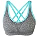 AKAMC Women's Removable Padded Sports Bras Medium Support Workout Yoga Bra 3 Pack,Large, Style 5 (Grey with Black/Pink/Blue)