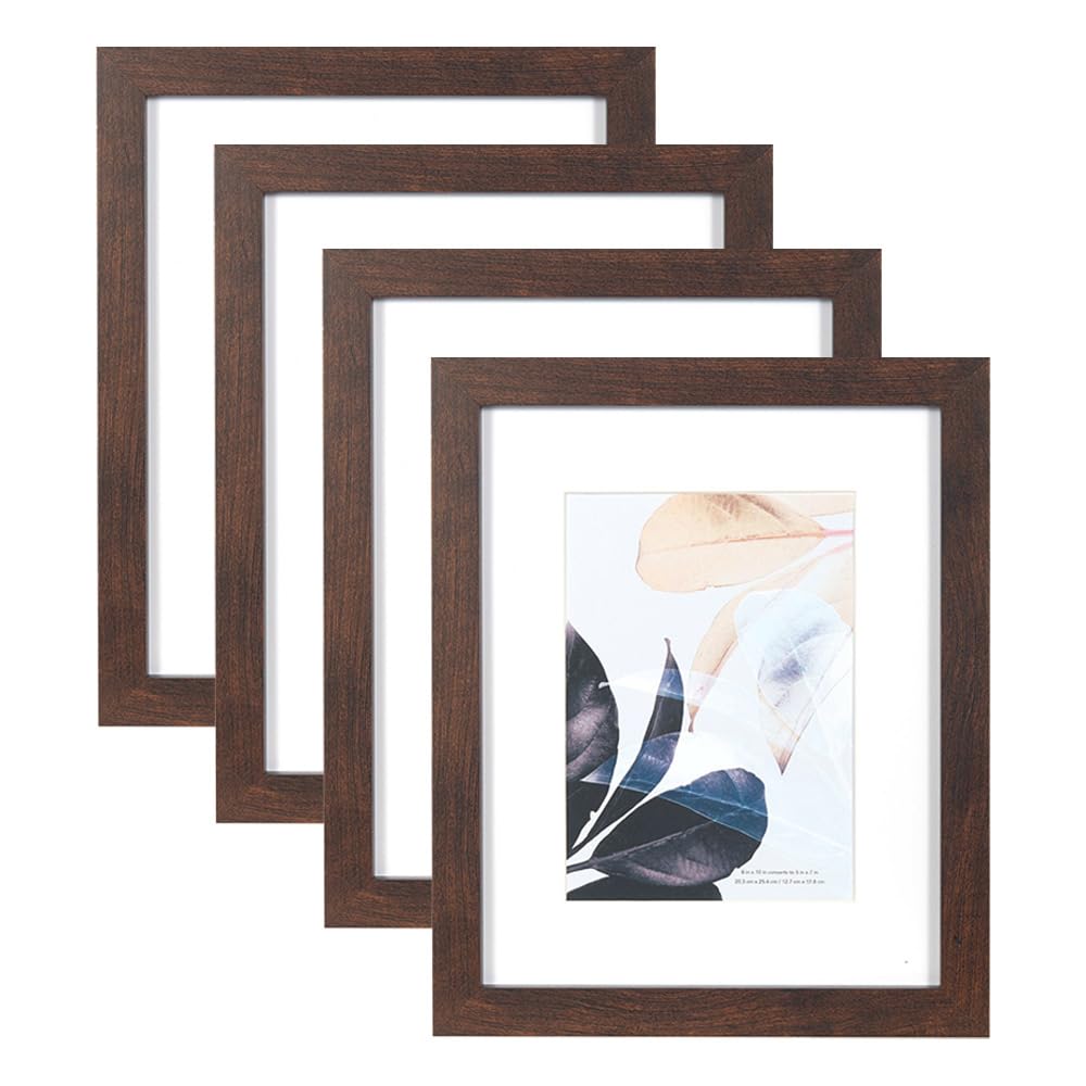Scholar Tree Walnut 10x8 Photo Frames Set of 4, Wooden Picture Frames for Freestanding and Wall Mountable…