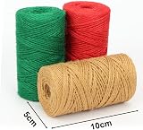 tenn well 2mm Jute Twine 300m Natural Red Green Brown 3 Rolls view 5