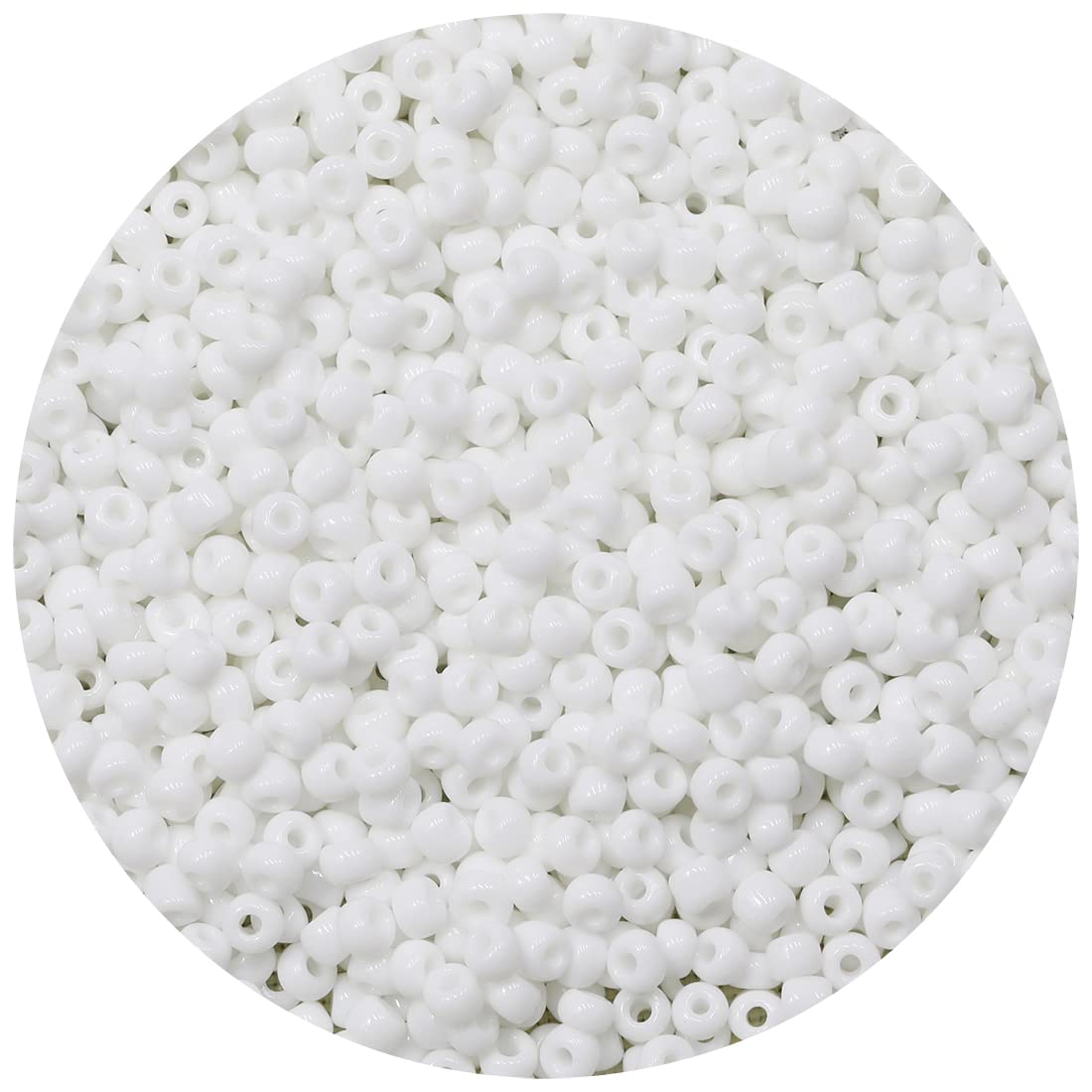Bala&Fillic Opaque White Color 4mm Seed Beads About 1200pcs/100Grams in Bag, 6/0 Glass Craft Beads for Making Bracelet and Necklace (White) — image 1